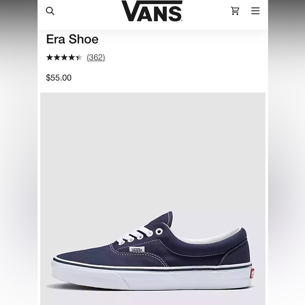 Vans era shoe navy blue